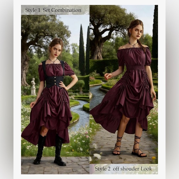 Scarlett Darkness Burgundy ren dress - Picture 2 of 3